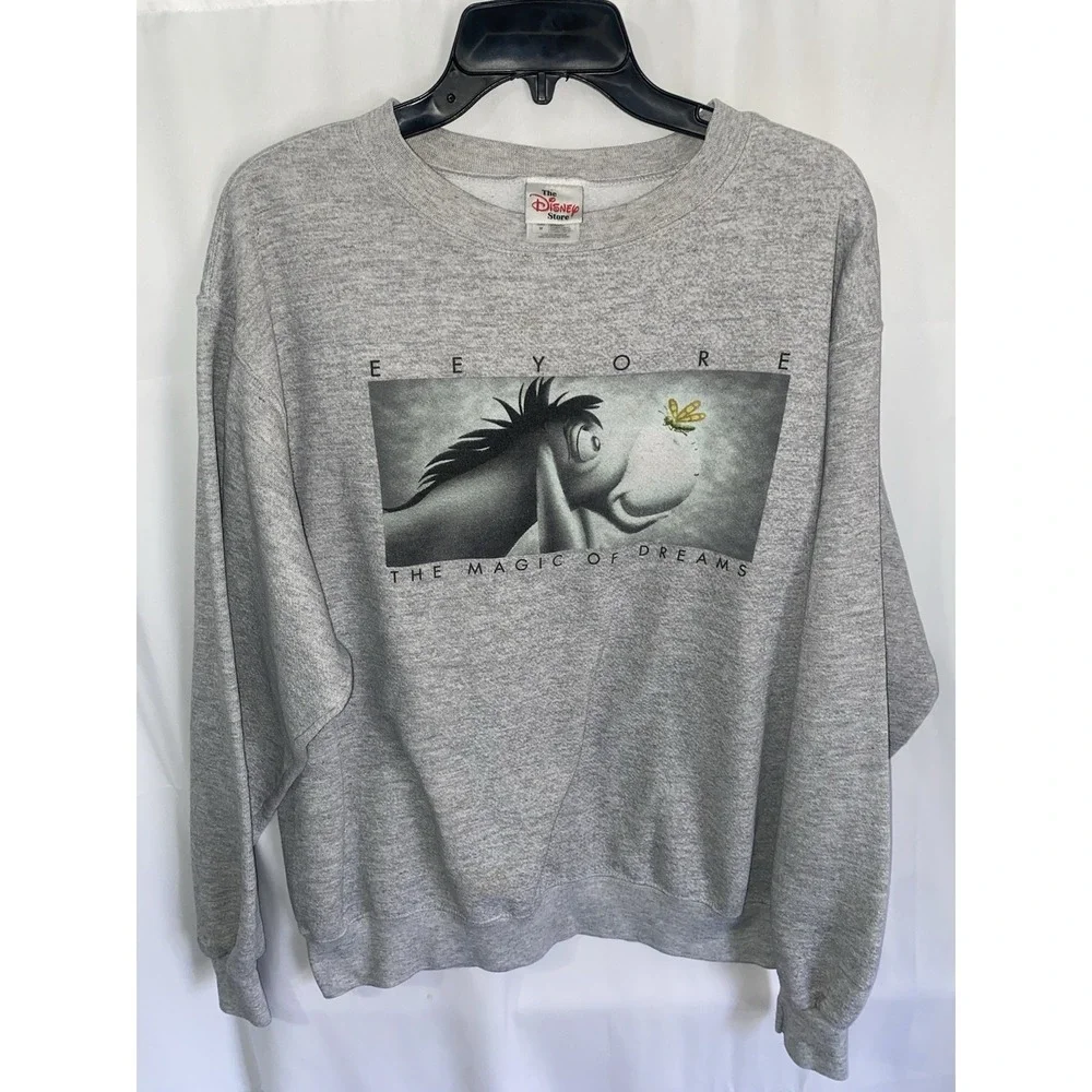 Vintage 90s Eeyore Magic Of Dreams Disney Sweatshirt Crewneck Gray Adult Medium